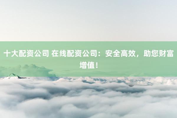 十大配资公司 在线配资公司：安全高效，助您财富增值！