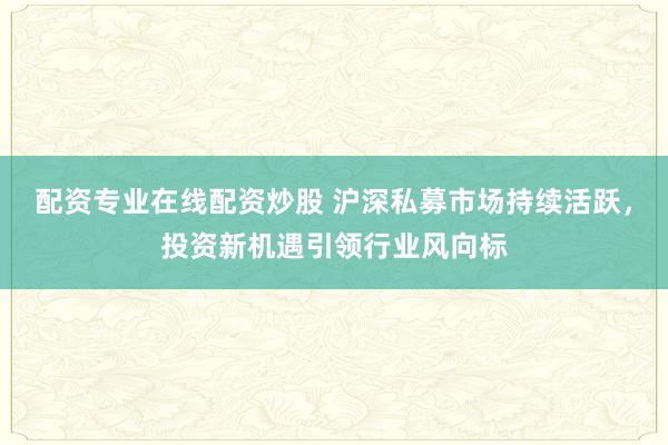 配资专业在线配资炒股 沪深私募市场持续活跃，投资新机遇引领行业风向标