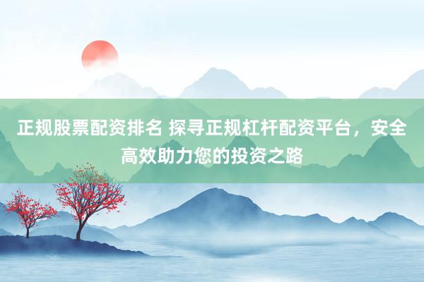 正规股票配资排名 探寻正规杠杆配资平台，安全高效助力您的投资之路