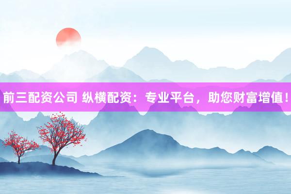 前三配资公司 纵横配资：专业平台，助您财富增值！
