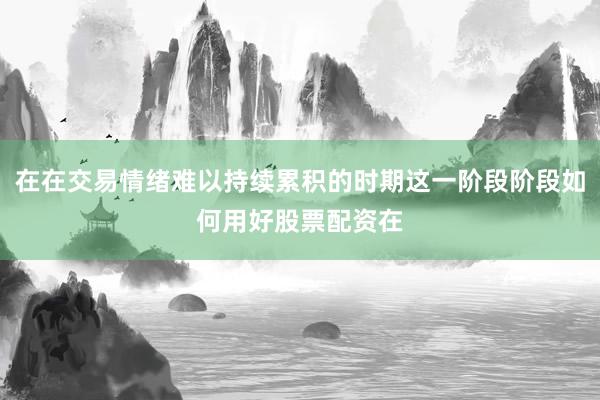 在在交易情绪难以持续累积的时期这一阶段阶段如何用好股票配资在