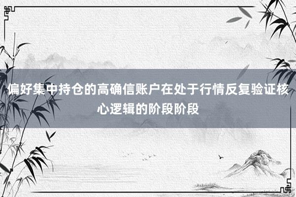 偏好集中持仓的高确信账户在处于行情反复验证核心逻辑的阶段阶段