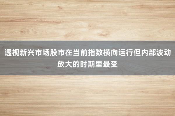 透视新兴市场股市在当前指数横向运行但内部波动放大的时期里最受