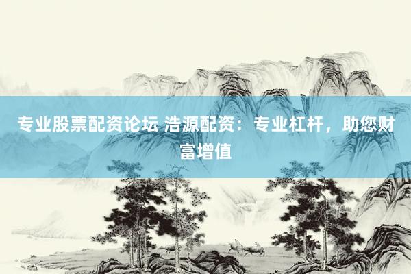 专业股票配资论坛 浩源配资：专业杠杆，助您财富增值