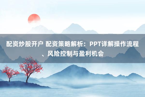 配资炒股开户 配资策略解析：PPT详解操作流程、风险控制与盈利机会